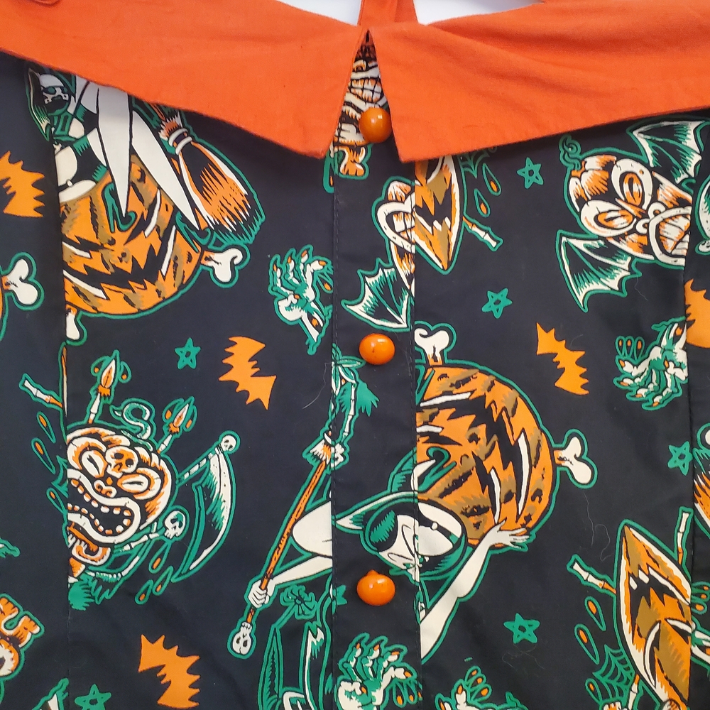 Sourpuss Orange and Black Halloween Dress